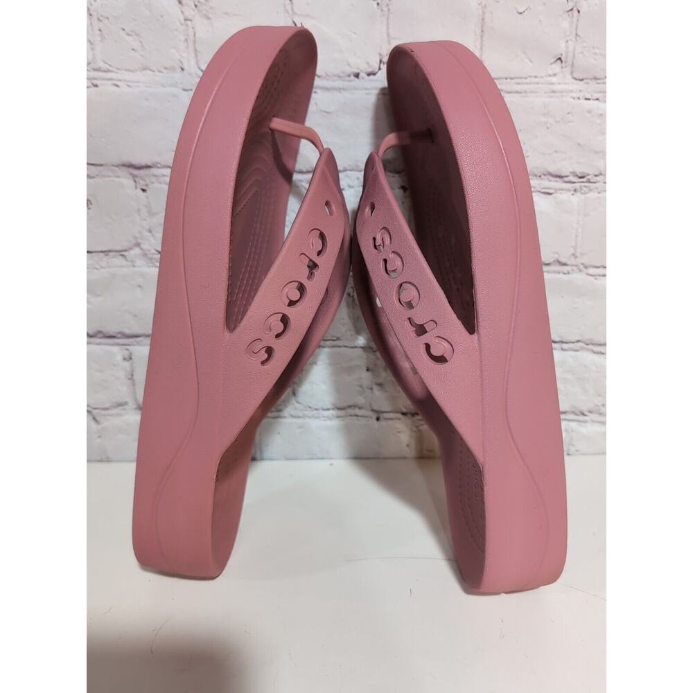 Crocs Baya Platform Flip Flop Thong Pink Rubber Women's 10 Excellent Condition - Picture 8 of 12